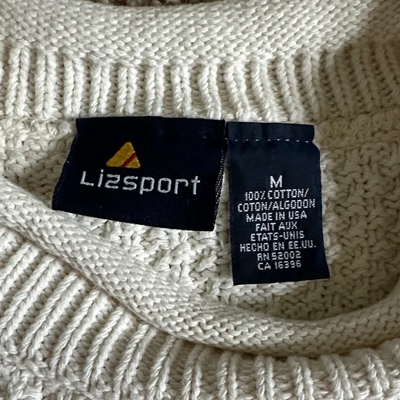 Classic Crewneck Cable Knit Sweater in Cream - Picture 2 of 2